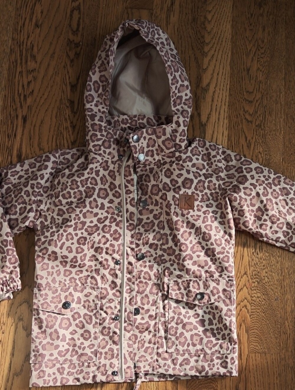 Kuling Leopard-Print Hooded Raincoat Size 104 Cm